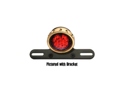 Retro Drilled LED Rücklicht without Bracket Brass Brass Red LED