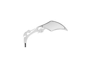 Flame and Skull Mirror Chrome Left