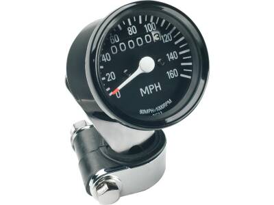 Mini Speedometers with Resettable Odometers Scale: 140 mph; Scale Color: black; Ratio 2:1 Black
