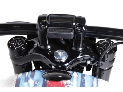 End Cap Fork Cover Fork Cap with Cult-Werk Logo Black Powder Coated