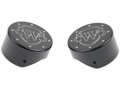 End Cap Fork Cover Fork Cap with Cult-Werk Logo Black Powder Coated