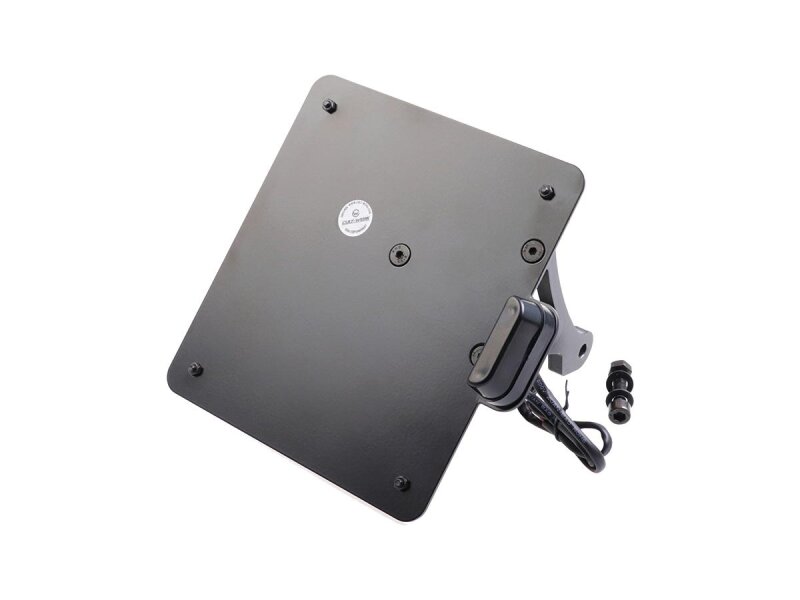 Sidemount License Plate Bracket Kit Germany 180 x 200 mm Black Powder Coated