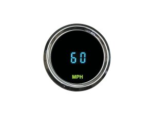 Round Mini Speedometer Scale: 225 mph; Scale Color: black...