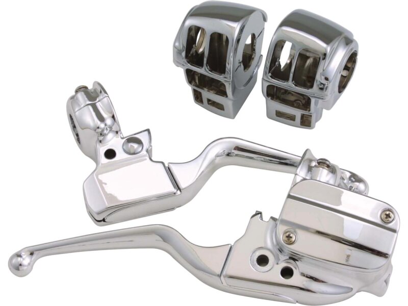 Touring Hand Control Kit With radio, without cruise control Chrome 11/16" 1" Cable Clutch Throttle Cables