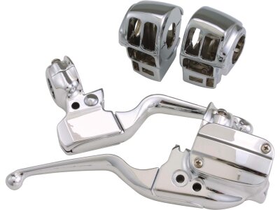 Touring Hand Control Kit With radio, without cruise control Chrome 11/16" 1" Cable Clutch Throttle Cables