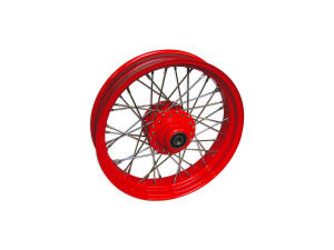 40-Spoke Wheels Polished Stainless Steel Spokes Red 3/4" 21" 2,15" Dual Disc