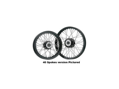 80-Spoke Wheels Polished Stainless Steel Spokes Black 3/4" 18" 8,50" Rear