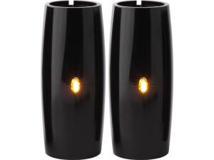 Athene Upper Fork Covers with integrated Turn Signals Black Powder Coated Satin