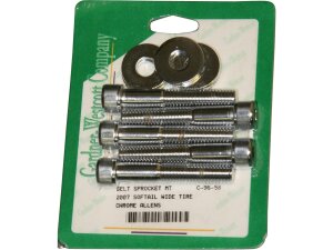 Knurled Extended Belt Sprocket Mounting Kit Chrome