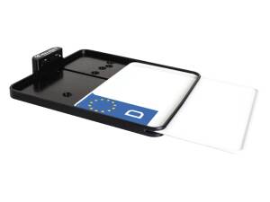 Side Mount License Plate Kit German specification 180x200mm Black Anodized