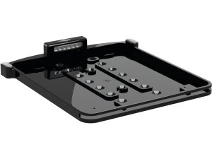 ALL-IN-ONE MICRO License Plate Base Plate 3 in 1 and License Plate Light, German Size 200x220mm Black Anodized
