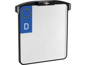ALL-IN-ONE MICRO License Plate Base Plate 3 in 1 and License Plate Light, German Size 200x220mm Black Anodized