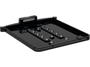 ALL-IN-ONE NANO License Plate Base Plate 3 in 1 and License Plate Light, Swiss Size Black Anodized