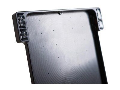 ALL-INN 2.0 License Plate Base Plate Turn Signal/Brake Light/Taillight and License Plate Light, Italy Size 177x177mm Black Anodized