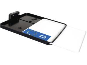 Side Mount License Plate Kit German specification 180x200mm Black Anodized