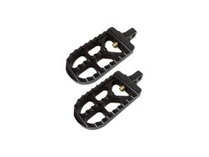 Long Serrated Adjustable Foot Pegs Long Version Black