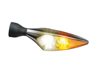 Micro Rhombus PL LED Turn Signal/Position Light Front Left Chrome Satin Clear LED