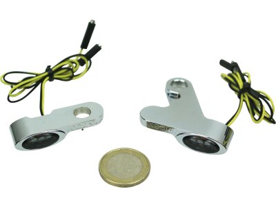 Elypse Front Turn Signals for M8 Softail Chrome Smoke LED