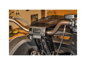 8" Fastback Risers for OE Digital Speedometer Black 1" Anodized