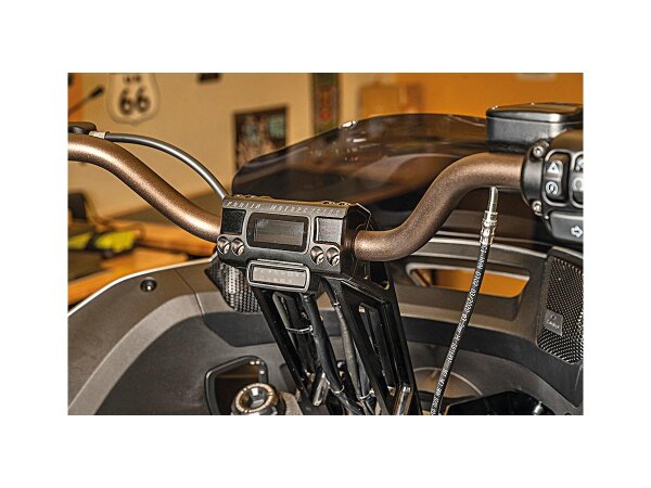 6" Fastback Risers for OE Digital Speedometer Black 1" Anodized