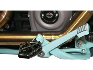 Next Level NXL Footpegs Brushed Stainless Steel Cover Black Anodized
