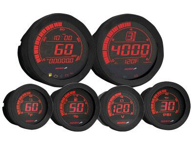 HD-02 6-Meter Instrument Kit Dual Color Changable Display (red and blue) Black