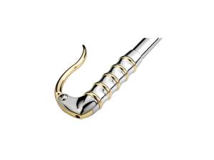 Retro Line Inverted Hand Control Kit Chrome with polished brass lever Chrome 1" Cable operated