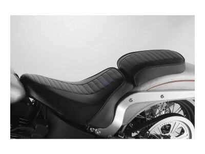 Hot Rod Series Daddy-O Horizontal Pleated Pillion Pad Black Vinyl