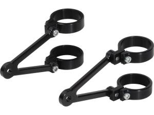 Fork Side Mount Headlight Bracket Long Black