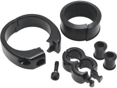 Swivel Head 1 1/4"-1 1/2" Diameter Tubing Cable Clamp Dual Throttle/Clutch Cable Black