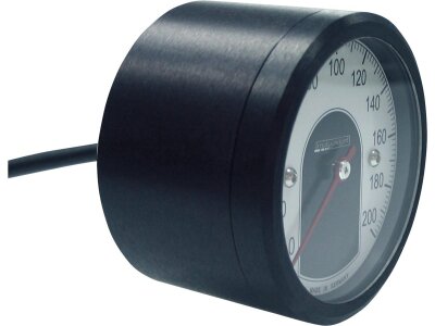motoscope tiny Speedometer Scale: 200 mph; 200 km/h; Scale Color: white Black 49 mm