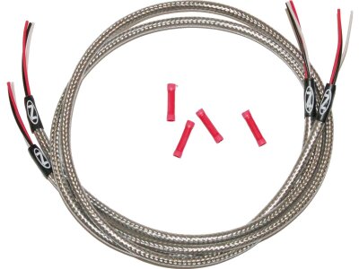 36" Turn Signal Harness Stainless Braided And Clear Coated for Switch Housing Mounted Signals Front Turn Signal Harness 36" long