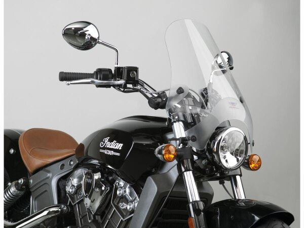 Street Shield Windshield with U-Clamp Mount For 7/8" and 1" handlebars, Height: 17", Width: 16", U-Clamp Handlebar Mount included Clear