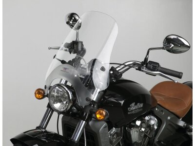 Street Shield Windshield with U-Clamp Mount For 7/8" and 1" handlebars, Height: 17", Width: 16", U-Clamp Handlebar Mount included Clear