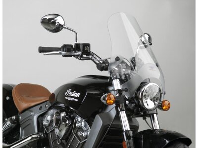 Street Shield Windshield with U-Clamp Mount For 7/8" and 1" handlebars, Height: 17", Width: 16", U-Clamp Handlebar Mount included Clear