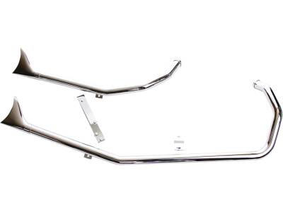 Upsweep Fishtail Pipe Set For Sportster Engines in Rigid Frames Chrome 1,75"