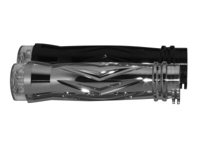 Light & V-Style Grip LED Turn Signal Set with Rear Turn Signals ,Taillight and License Plate Black 1" Throttle Cables