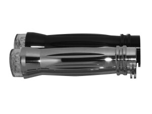 Light & Grooved Grip LED Turn Signal Set with Rear Turn Signals ,Taillight and License Plate Chrome 1" Throttle Cables