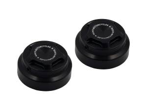 Premium Nut Covers for Nightster With Ricks Logo and fits for Hex Head Screws with Size 15 Black