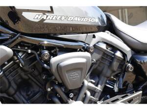 Premium Nut Covers for Nightster With Ricks Logo and fits for Hex Head Screws with Size 15 Black