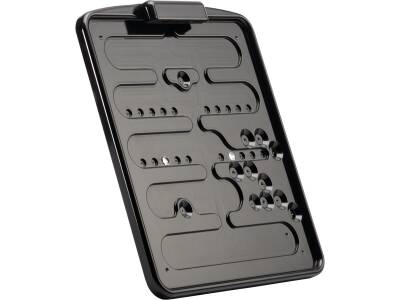 Framed License Base Plate with License Plate Light Austrian Size 170 x 210mm Gloss Black