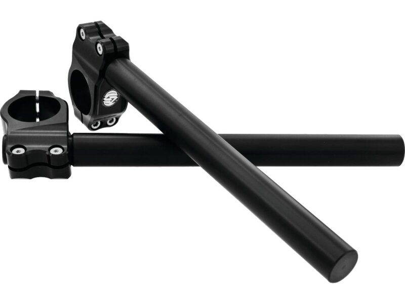 Clip-On Handlebar For 39mm Fork Tubes Dimpled Black Anodized 1"