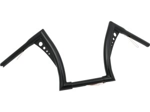 12 Bonanza Fat Handlebar Non-Dimpled 3-Hole Black Powder Coated 1 1/4" Throttle By Wire Throttle Cables