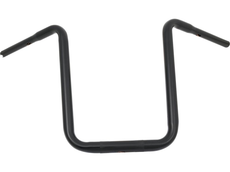 17 Standard Ape Hanger Handlebar Non-Dimpled 3-Hole Black Powder Coated 1 1/4" Throttle By Wire Throttle Cables