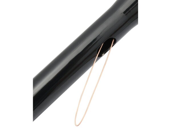 17 Standard Ape Hanger Handlebar Non-Dimpled 3-Hole Black Powder Coated 1 1/4" Throttle By Wire Throttle Cables