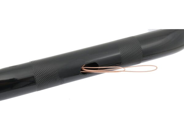 17 Standard Ape Hanger Handlebar Non-Dimpled 3-Hole Black Powder Coated 1 1/4" Throttle By Wire Throttle Cables
