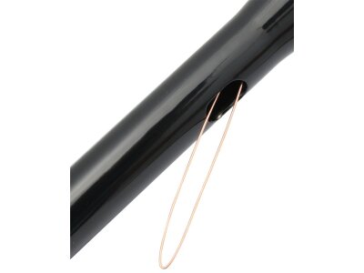 17 Standard Ape Hanger Handlebar Non-Dimpled 3-Hole Black Powder Coated 1 1/4" Throttle By Wire Throttle Cables