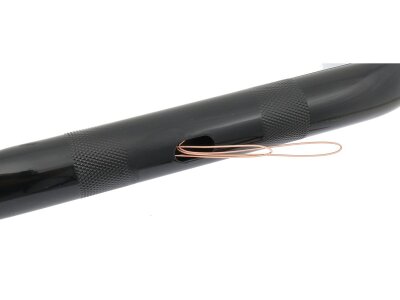 17 Standard Ape Hanger Handlebar Non-Dimpled 3-Hole Black Powder Coated 1 1/4" Throttle By Wire Throttle Cables
