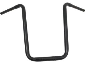 19 Standard Ape Hanger Handlebar Non-Dimpled 3-Hole Black Powder Coated 1 1/4" Throttle By Wire Throttle Cables