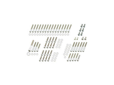 Complete Engine Screw Kit Screws for Sportster Primary-, Sprocket-, Cam-, Derby-, Timer-, Inspection Cover, Lifterbase, Rockerboxes Stainless Steel